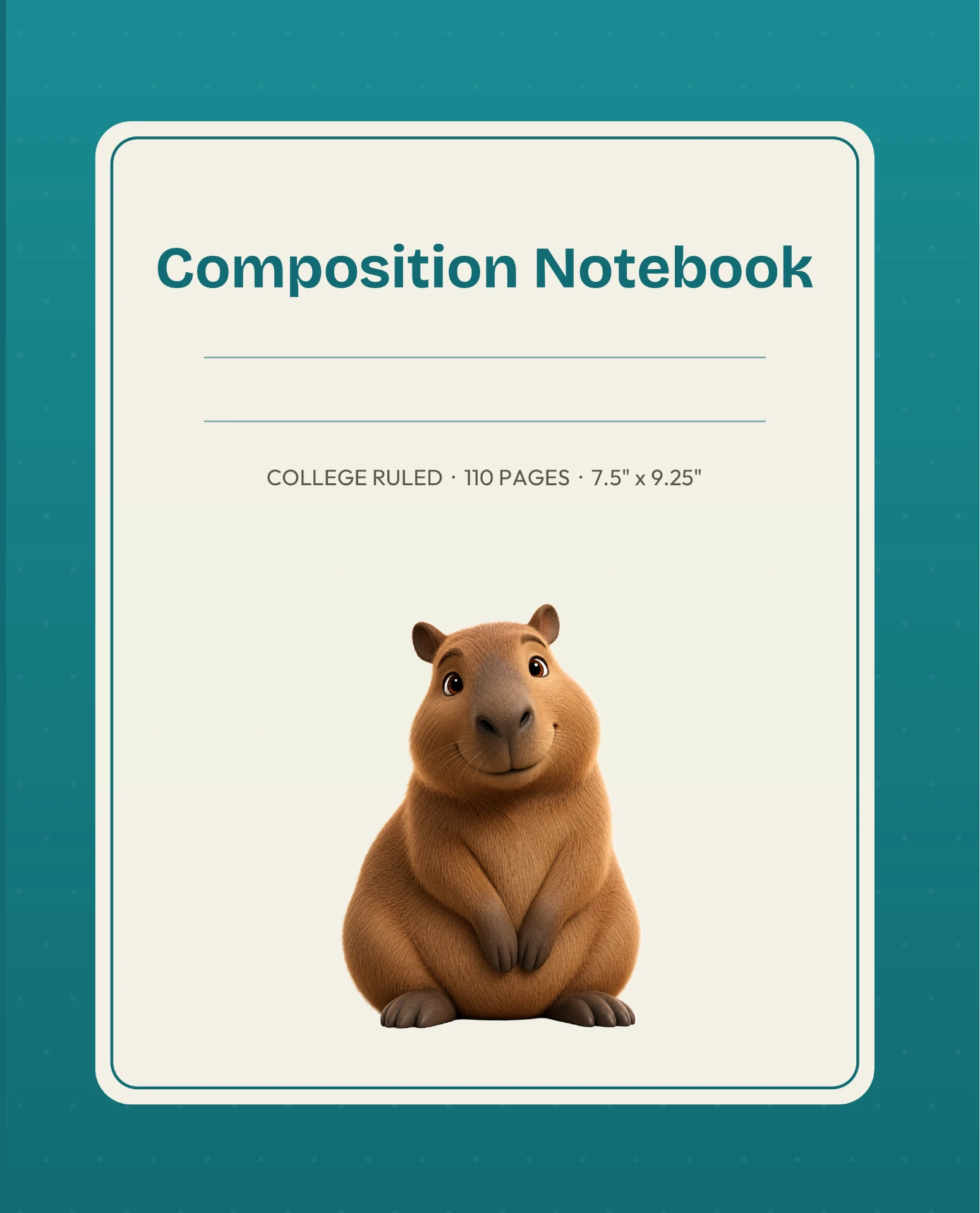 Cute Capybara Composition Notebook cover