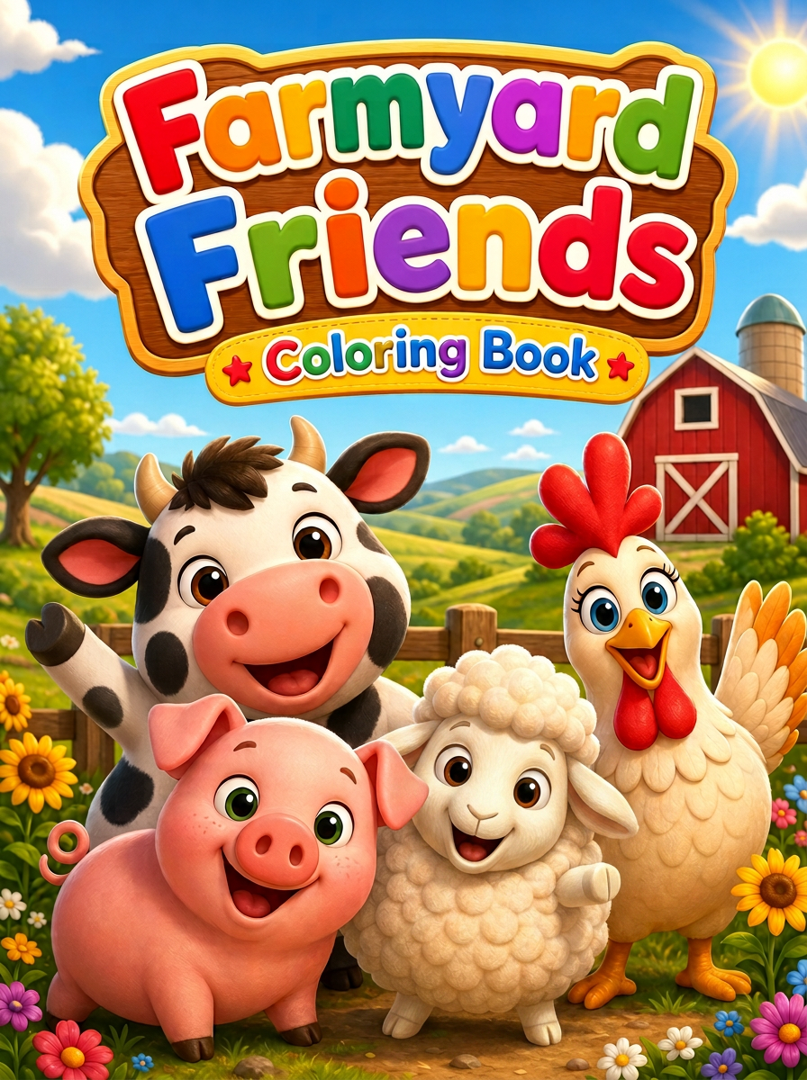 Farmyard Friends Coloring Book cover