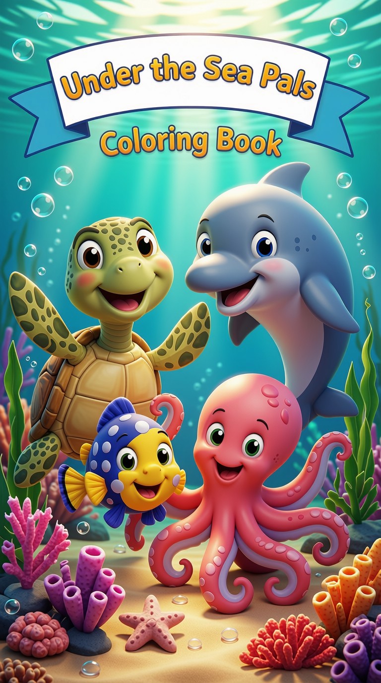 Under the Sea Pals Coloring Book cover