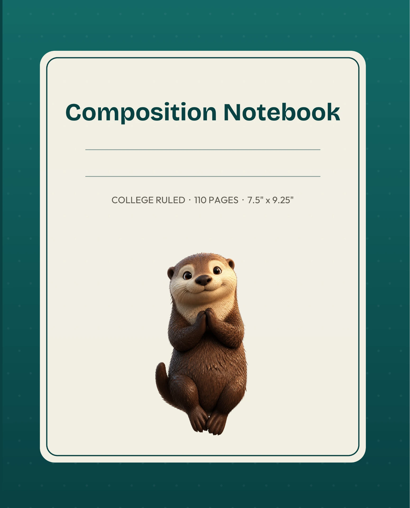 Playful Sea Otter Composition Notebook cover