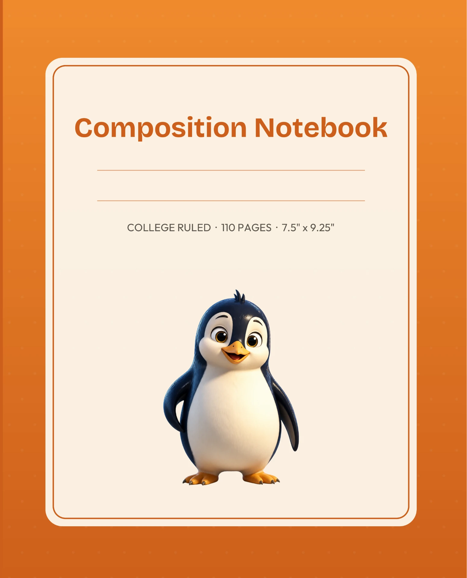 Penguin Composition Notebook cover